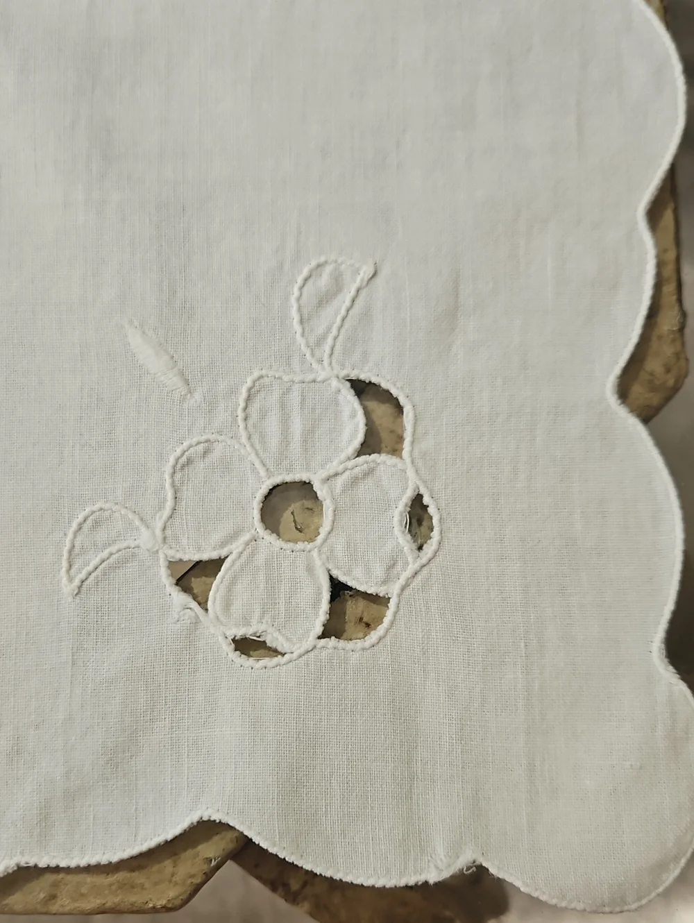 Embroidered White Cotton Cocktail Napkins - Set of 6